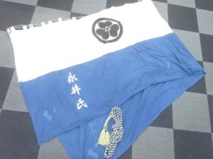 アンティーク　木綿家紋入り幕